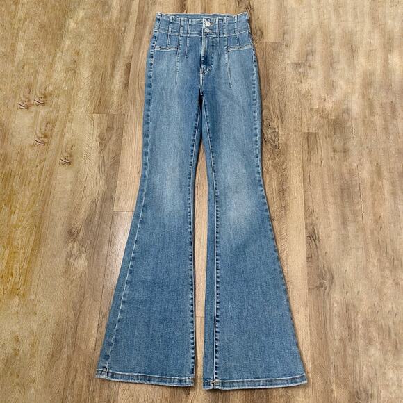 Free People X We The Free‎ Women's Light Blue Jayde Flared Jeans Size 27 - Picture 4 of 12